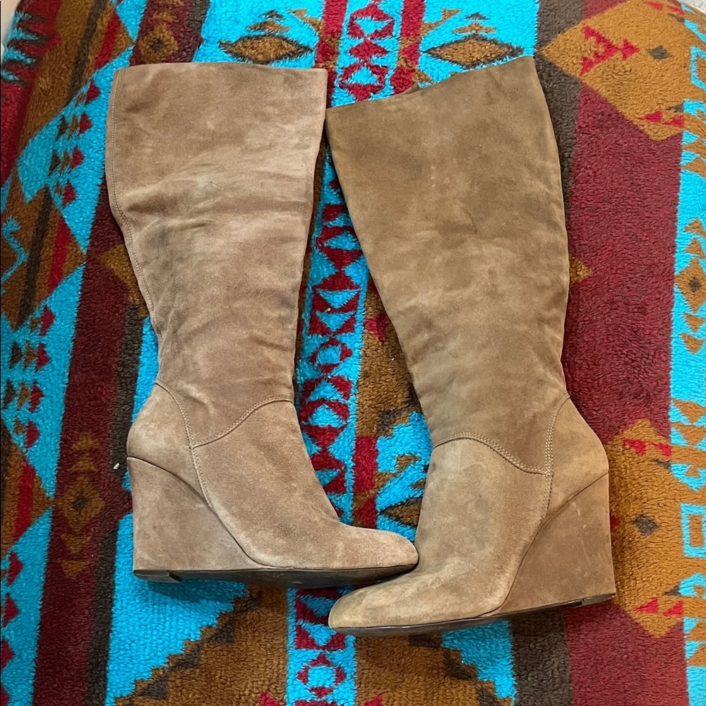 BCBGeneration Tan Suede Knee-High Boots